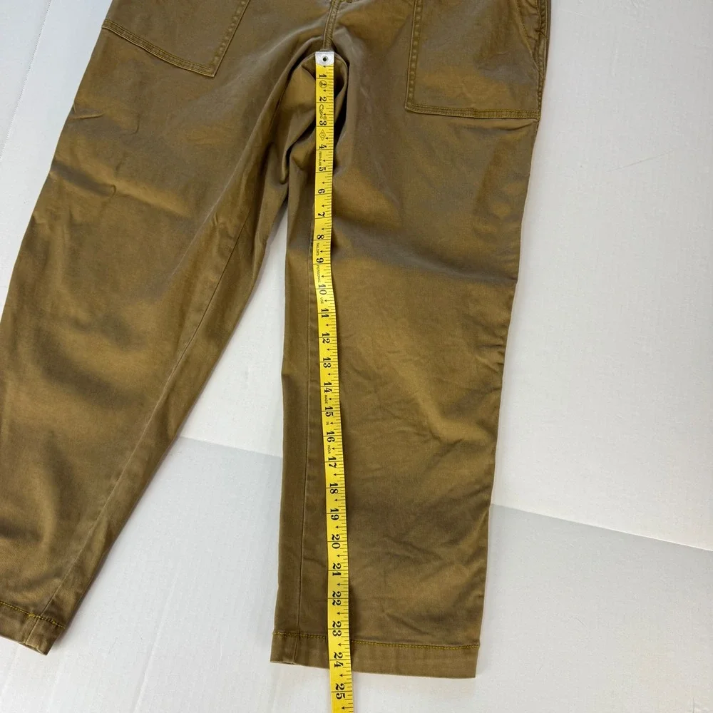 Cabi 5693 Women Tan Brown Utility Cropped Trousers Pants Size 4 Relaxed Fit